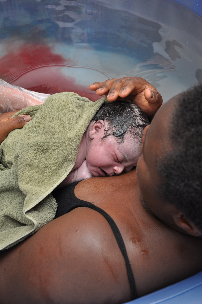 Baby Day~Water Birth; Mother and Newborn